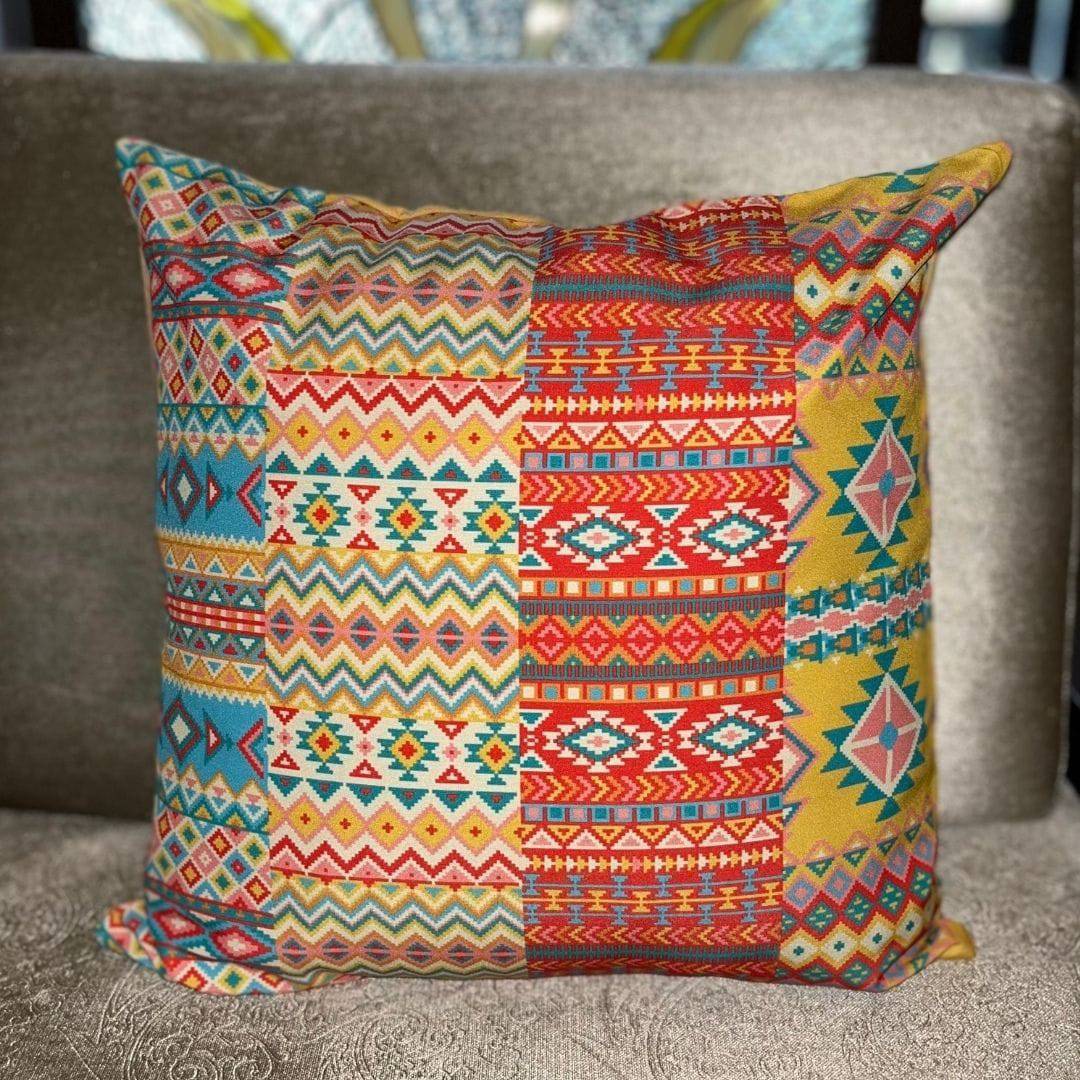 Tribal Cushion Cover | Upcycled Linen | Verified Sustainable by Brown Living™