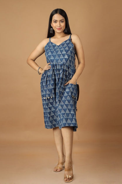 Trikona Dabu Indigo Dress | Verified Sustainable by Brown Living™