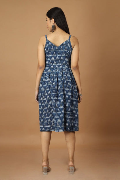 Trikona Dabu Indigo Dress | Verified Sustainable by Brown Living™