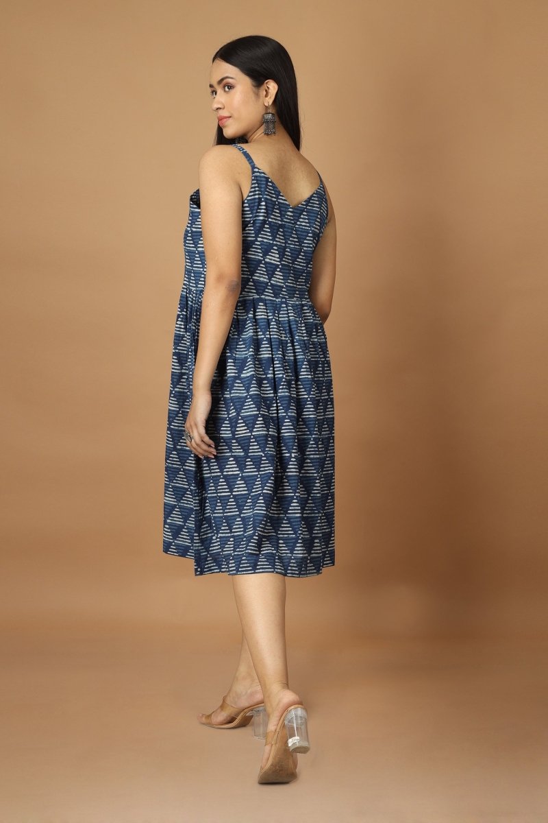 Trikona Dabu Indigo Dress | Verified Sustainable by Brown Living™