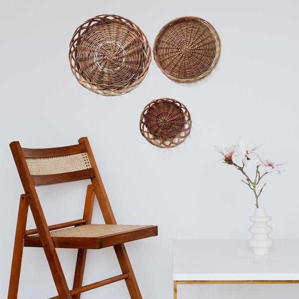 Buy Trio- Wicker Wall Baskets - Wall Décor | Shop Verified Sustainable Products on Brown Living