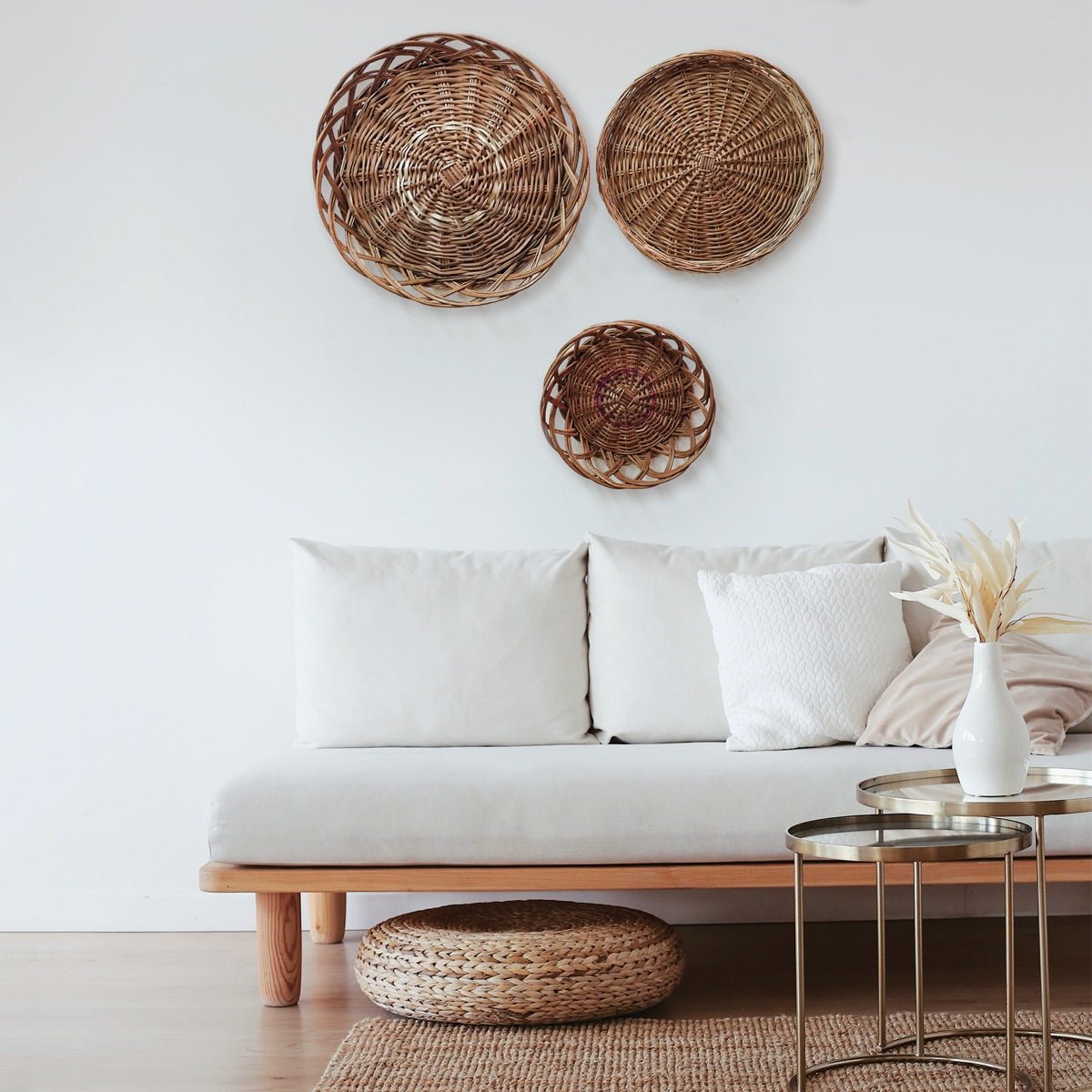 Trio - Wicker Wall Baskets - Wall Décor | Verified Sustainable by Brown Living™