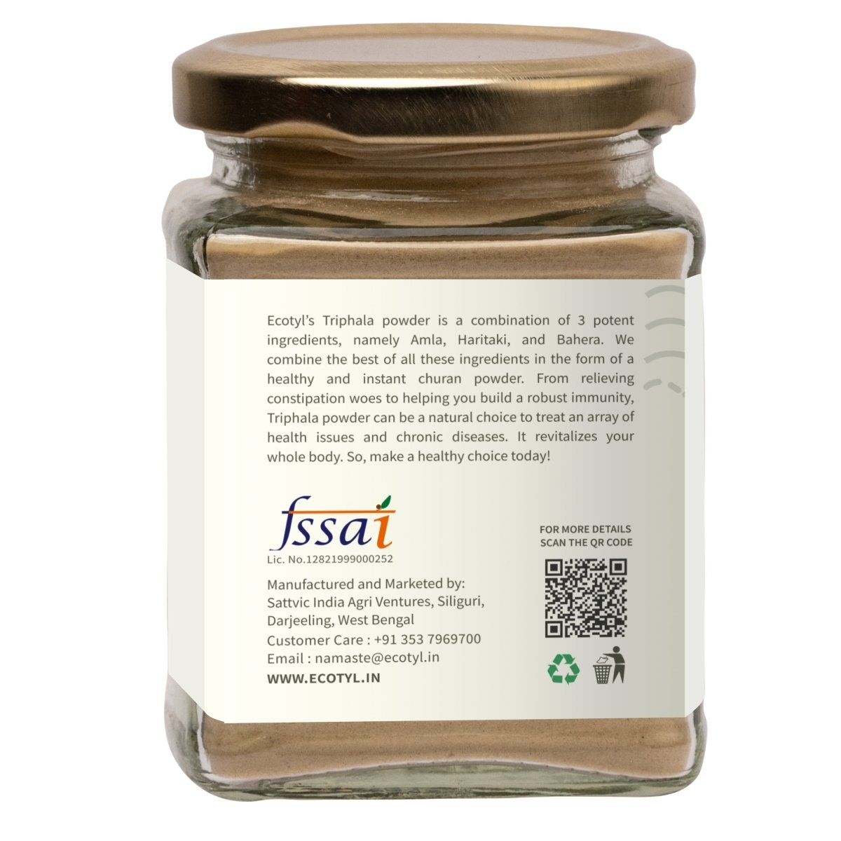 Triphala Powder for Digestive Health & Immune System - 100g | Verified Sustainable by Brown Living™