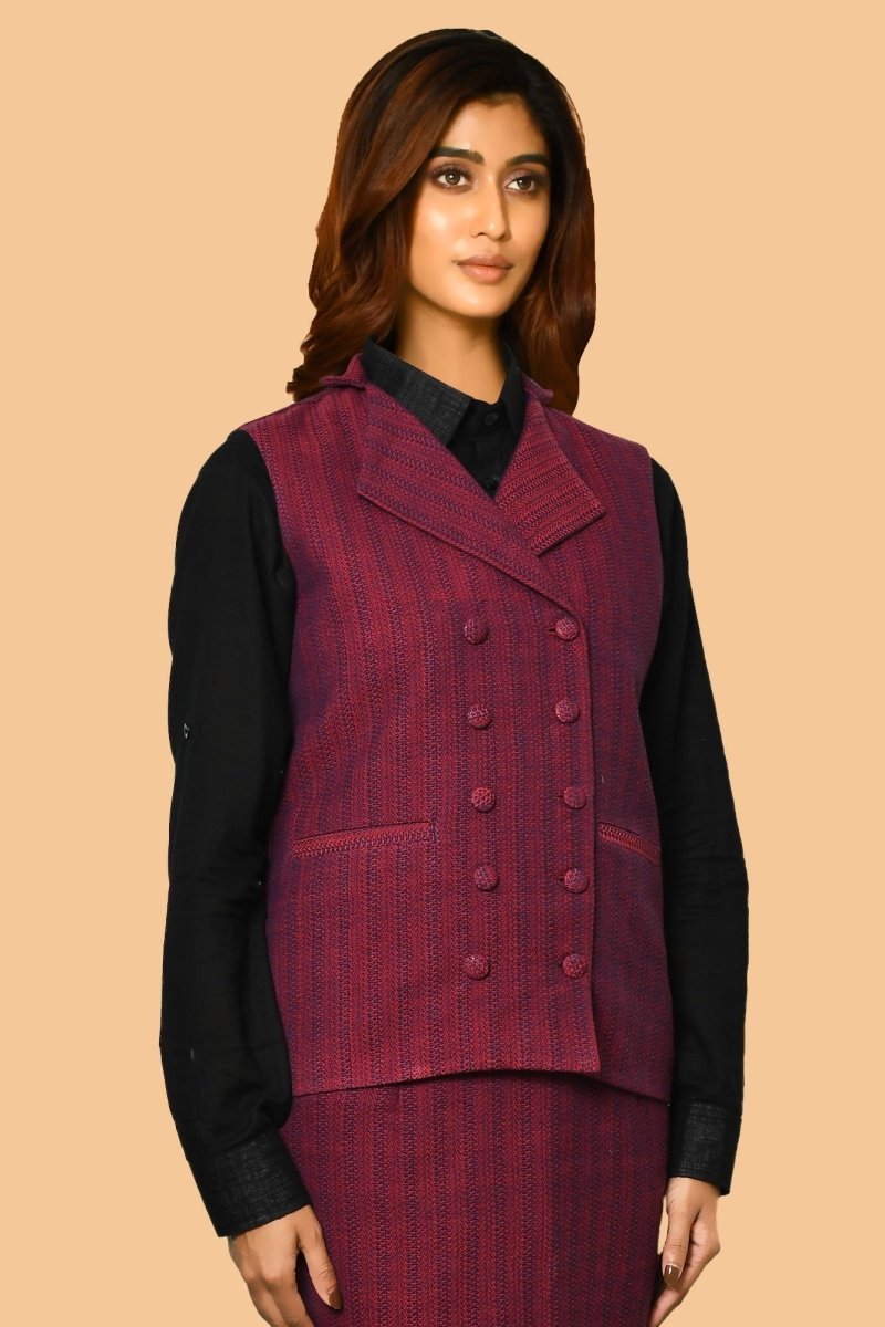 Trisha Handloom Pure Cotton Jacket for Women | Verified Sustainable by Brown Living™