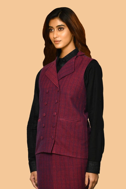 Trisha Handloom Pure Cotton Jacket for Women | Verified Sustainable by Brown Living™