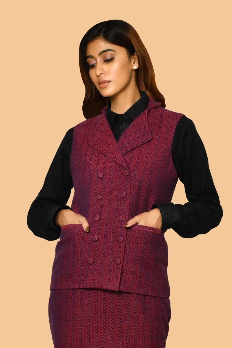 Trisha Handloom Pure Cotton Jacket for Women | Verified Sustainable Womens Jacket on Brown Living™