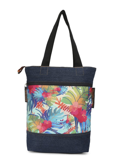 Tropical Upcycled Denim Tote Bag | Verified Sustainable by Brown Living™