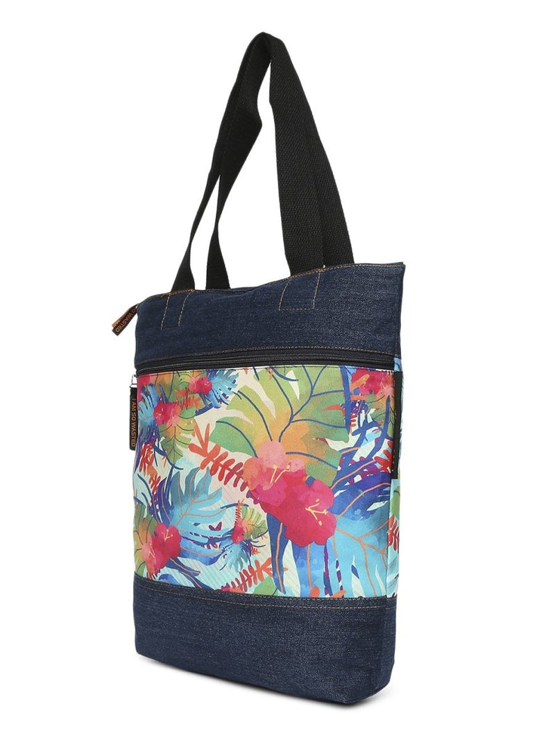Buy Tropical Upcycled Denim Tote Bag | Shop Verified Sustainable Products on Brown Living