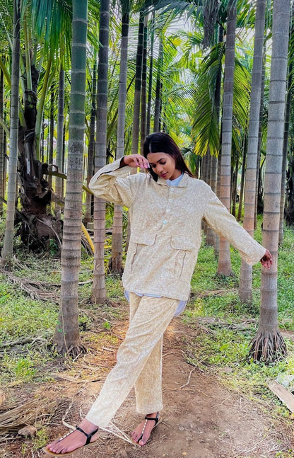 Trousers with pockets | Cordruoy Pants | Natural Dye | Eco printed trousers | Verified Sustainable by Brown Living™