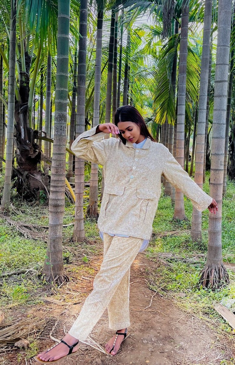 Trousers with pockets | Cordruoy Pants | Natural Dye | Eco printed trousers | Verified Sustainable by Brown Living™