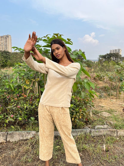 Trousers with pockets | Cordruoy Pants | Natural Dye | Eco printed trousers | Verified Sustainable by Brown Living™