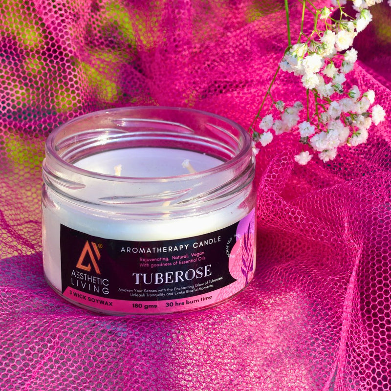 Buy Tuberose 3 wick Soywax Candle I 30 hr burn, 180 gms | Shop Verified Sustainable Candles & Fragrances on Brown Living™