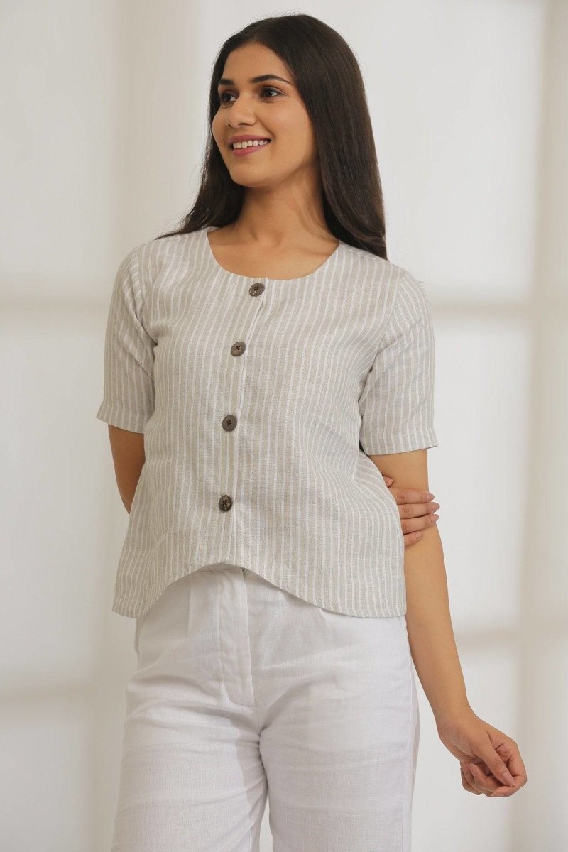 Buy Tulip Striped Hemp Top | Shop Verified Sustainable Womens Top on Brown Living™