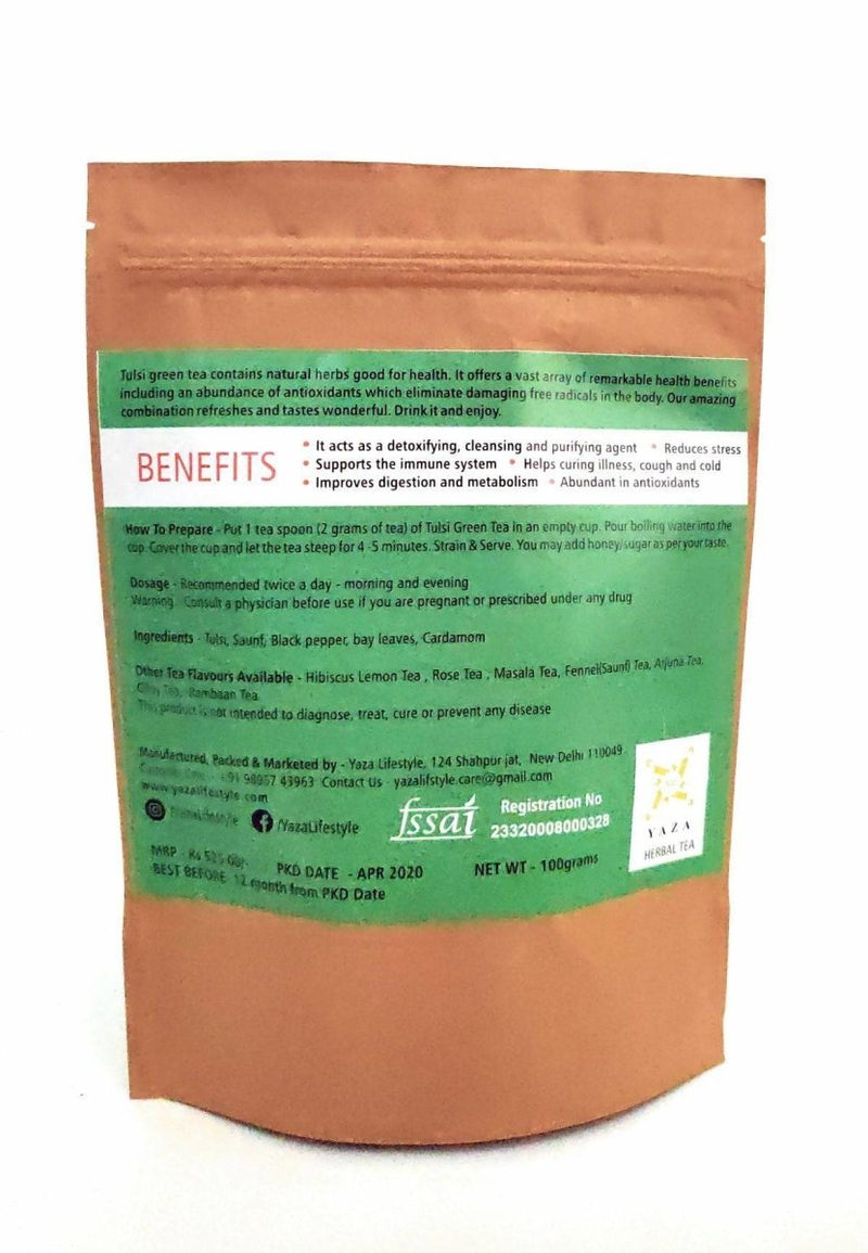 Buy Tulsi Green Tea - Organic age defier & Immunity Booster - 100g | Shop Verified Sustainable Tea on Brown Living™