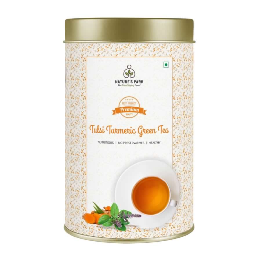 Tulsi Turmeric Green Tea Can (100 g) | Verified Sustainable by Brown Living™