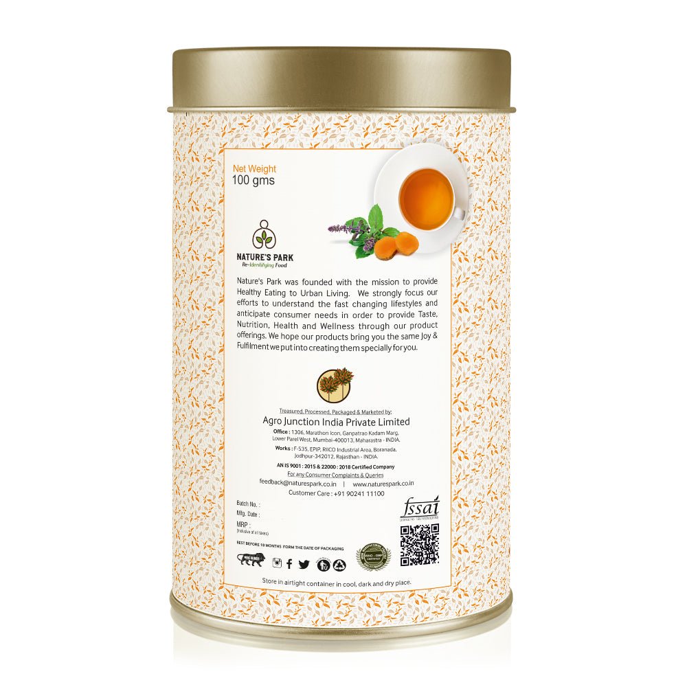 Tulsi Turmeric Green Tea Can (100 g) | Verified Sustainable by Brown Living™