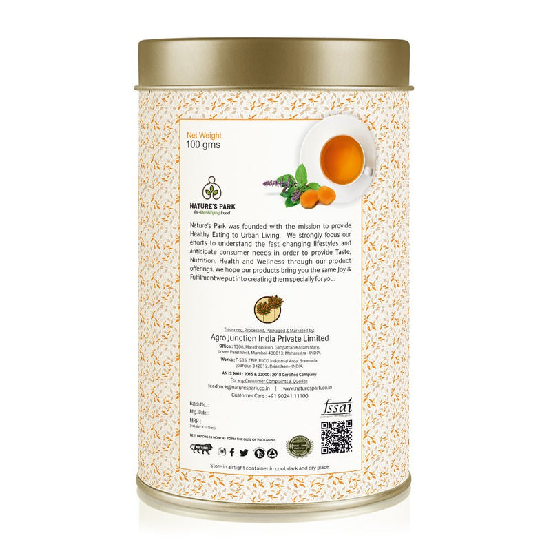 Buy Tulsi Turmeric Green Tea Can (100 g) | Shop Verified Sustainable Products on Brown Living
