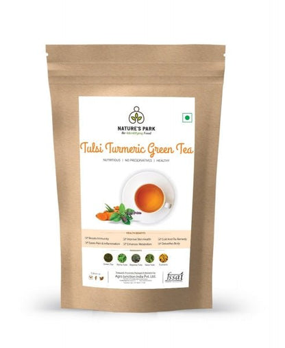 Tulsi Turmeric Green Tea Pouch - 500 g | Verified Sustainable by Brown Living™