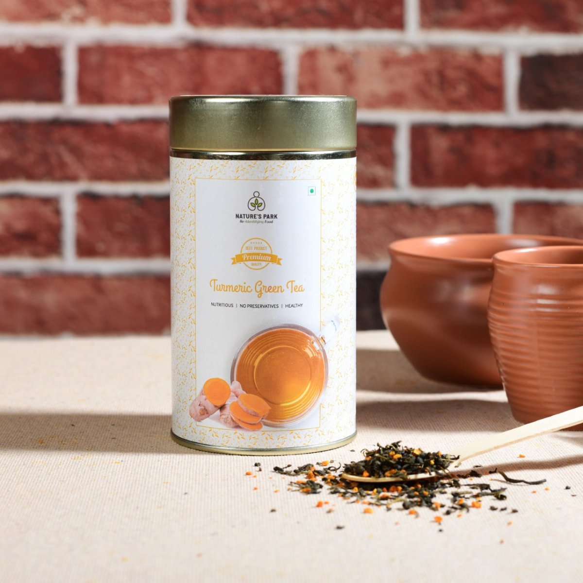 Turmeric Green Tea Can (100 g) | Verified Sustainable by Brown Living™