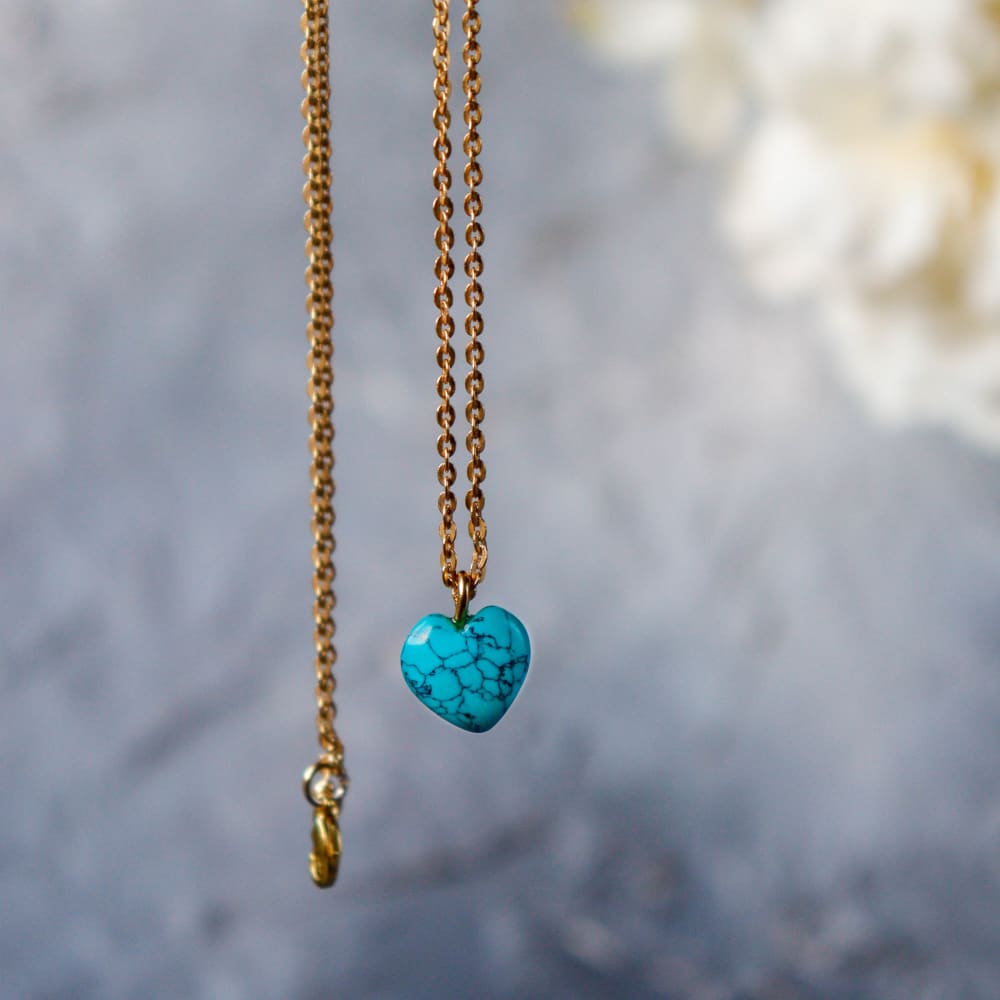 Turquoise Stone Pendant with GoldenChain | Verified Sustainable by Brown Living™