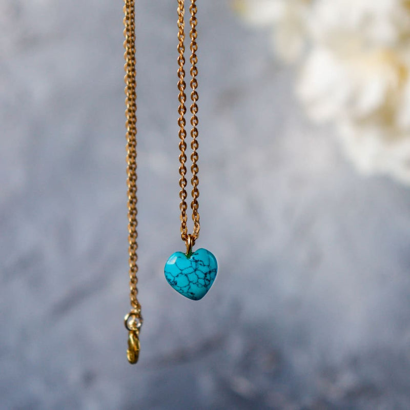 Turquoise Stone Pendant with GoldenChain | Verified Sustainable Womens Necklaces on Brown Living™