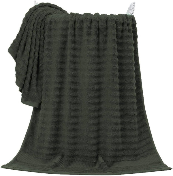 Buy Ultra Soft, Absorbent and Anti Microbial 600 GSM Bamboo Bath Towel - Large (Charcoal Green) | Shop Verified Sustainable Bath Linens on Brown Living™