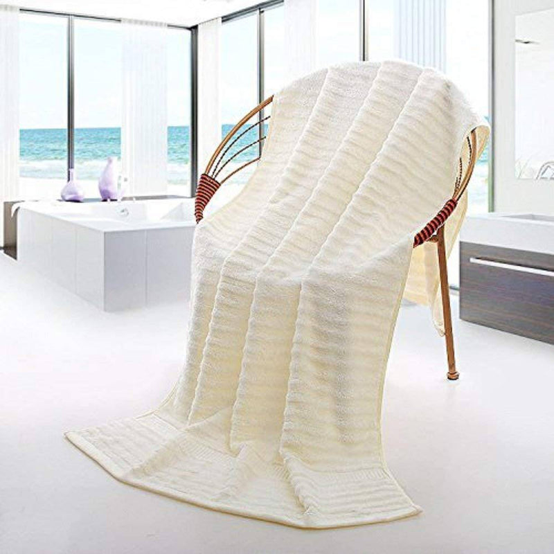 Buy Ultra Soft, Absorbent and Anti Microbial 600 GSM Bamboo Bath Towel Large (Cream) | Shop Verified Sustainable Products on Brown Living