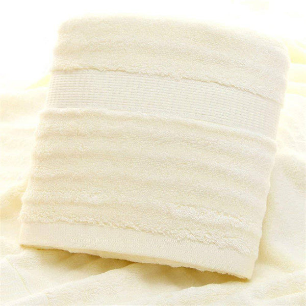 Buy Ultra Soft, Absorbent and Anti Microbial 600 GSM Bamboo Bath Towel Large (Cream) | Shop Verified Sustainable Bath Linens on Brown Living™