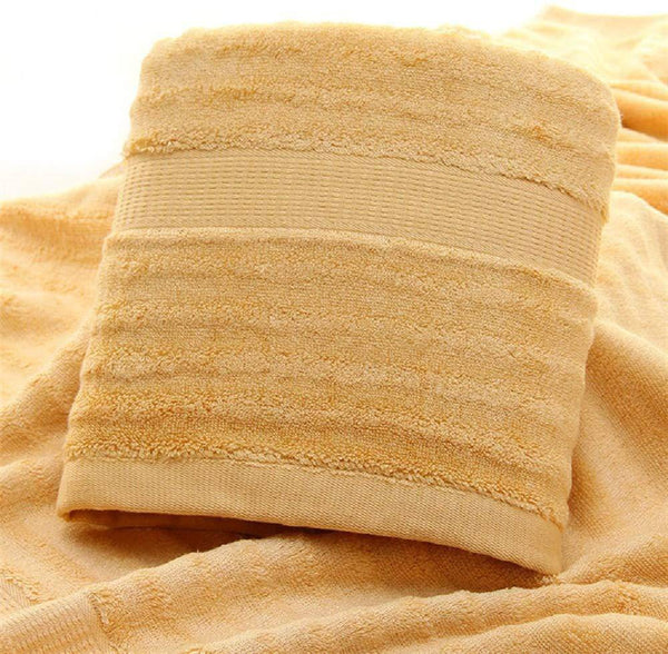 Buy Ultra Soft, Absorbent and Anti Microbial 600 GSM Bamboo Bath Towel (Yellow Ochre) | Shop Verified Sustainable Bath Linens on Brown Living™