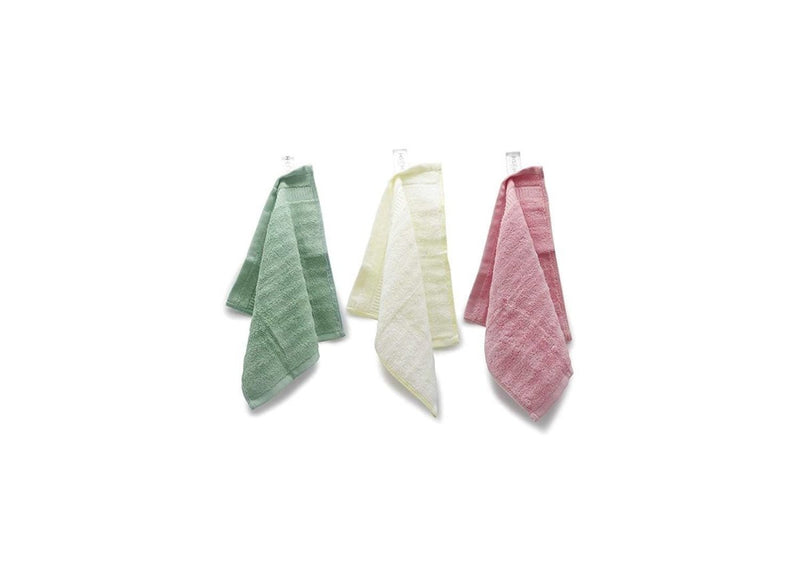 Buy Ultra Soft, Absorbent, Anti-Microbial Bamboo Face Towel Pack of 3 - Cream, Pink, Olive Green | Shop Verified Sustainable Products on Brown Living
