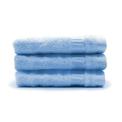 Buy Ultra Soft, Absorbent, Anti-Microbial Bamboo Face/Sports Towel 35 * 35 cms Pack of 3 -Sky Blue | Shop Verified Sustainable Products on Brown Living