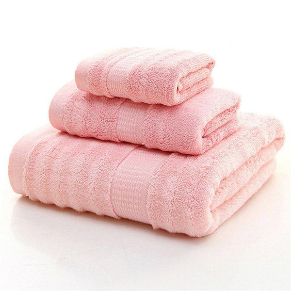 Buy Ultra Soft, Absorbent & Antimicrobial 600 GSM Towel Set of 3 Piece (Bath, Hand & Face) (Pink) | Shop Verified Sustainable Products on Brown Living