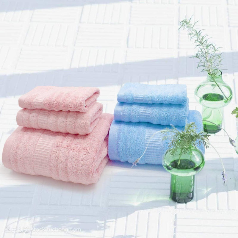 Buy Ultra Soft, Absorbent & Antimicrobial 600 GSM Towel Set of 3 Piece (Bath, Hand & Face) (Sky Blue) | Shop Verified Sustainable Bath Linens on Brown Living™