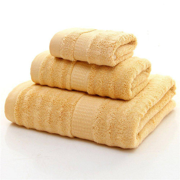 Buy Ultra Soft, Absorbent & Antimicrobial Bamboo Towel Yellow - Set of 3 | Shop Verified Sustainable Bath Linens on Brown Living™