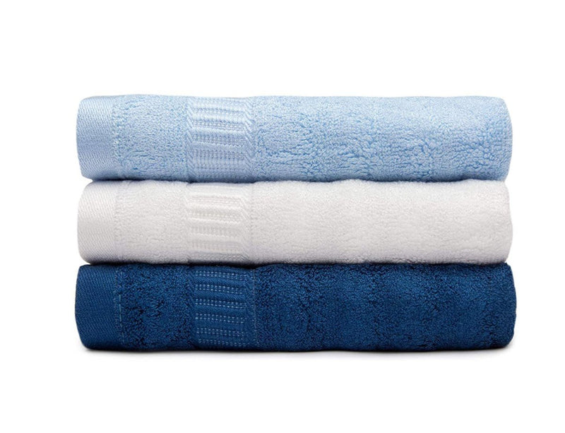 Buy Ultra Soft, Absorbent Face Towel Pack of 3 - Navy, Sky Blue, White | Shop Verified Sustainable Bath Linens on Brown Living™