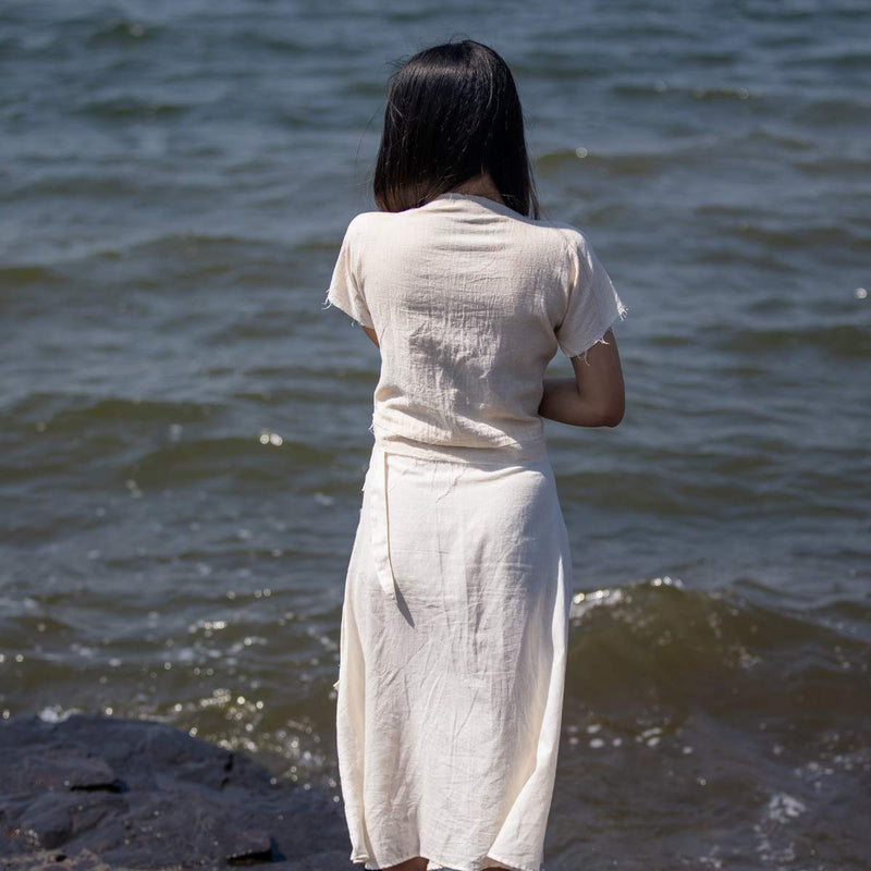 Buy Undyed | Wrap Around Midi | Shop Verified Sustainable Womens skirt on Brown Living™
