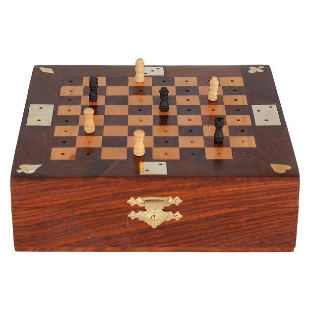 Unique Handmade Wooden Chess Game | Board Game – Learning & Educational Toys on Brown Living™. SKU: 1200. Img 4.
