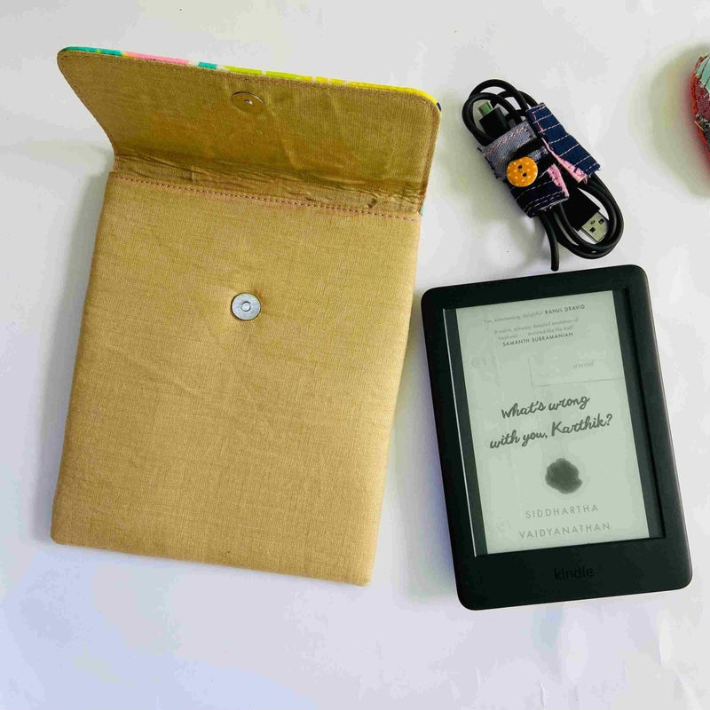 Buy Unique Kindle Sleeve- Golden with print- Fits all Kindle | Shop Verified Sustainable Tech Accessories on Brown Living™