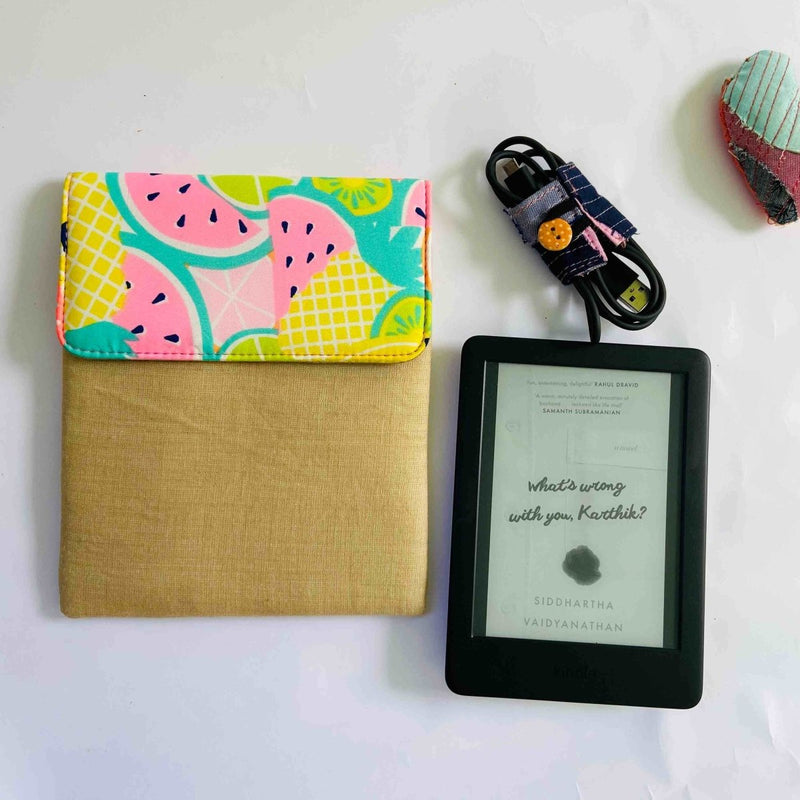 Buy Unique Kindle Sleeve- Golden with print- Fits all Kindle | Shop Verified Sustainable Tech Accessories on Brown Living™