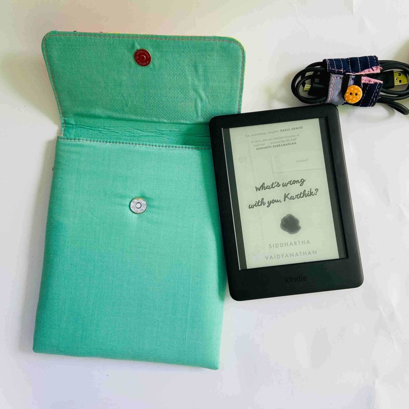 Buy Unique Kindle Sleeve- Green with print -Fits all Kindle | Shop Verified Sustainable Tech Accessories on Brown Living™