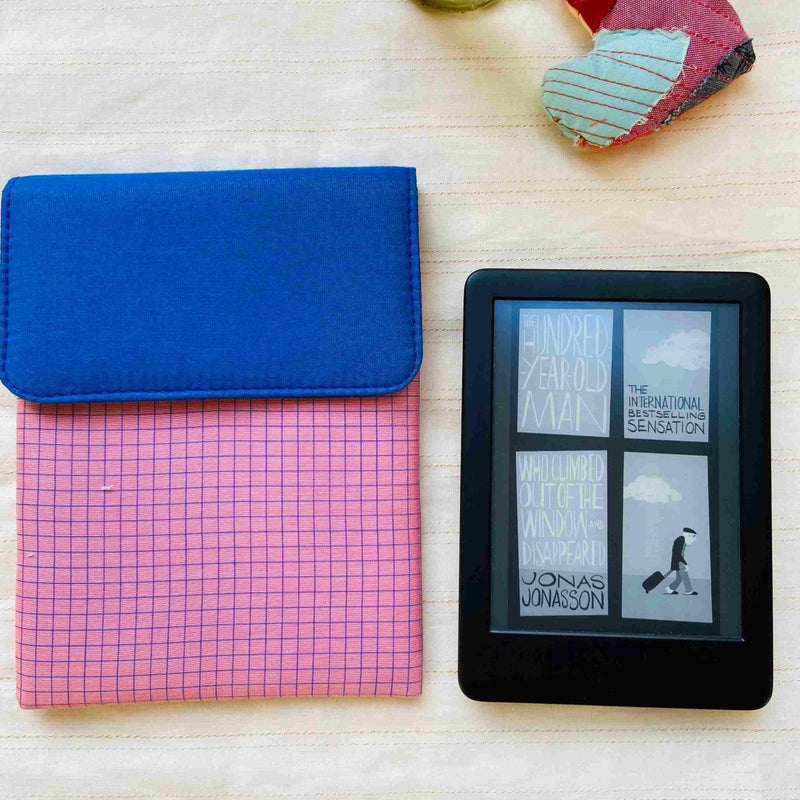 Unique Kindle Sleeve - Pink with checkers | Verified Sustainable by Brown Living™