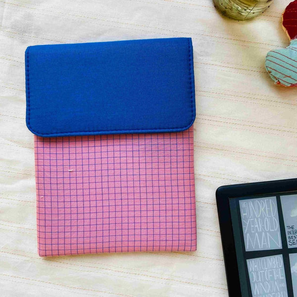 Buy Unique Kindle Sleeve- Pink with checkers | Shop Verified Sustainable Tech Accessories on Brown Living™