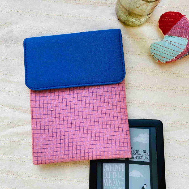 Unique Kindle Sleeve - Pink with checkers | Verified Sustainable by Brown Living™