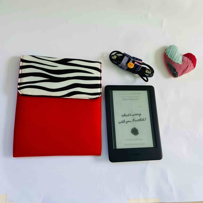 Buy Unique Kindle Sleeve- Red with print- Fits all Kindle | Shop Verified Sustainable Products on Brown Living