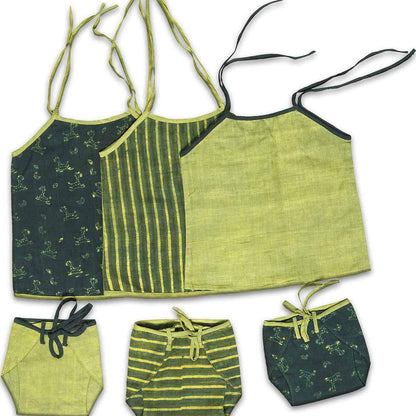 Unisex Classic Jhabla Set Of 3 Green | Verified Sustainable by Brown Living™