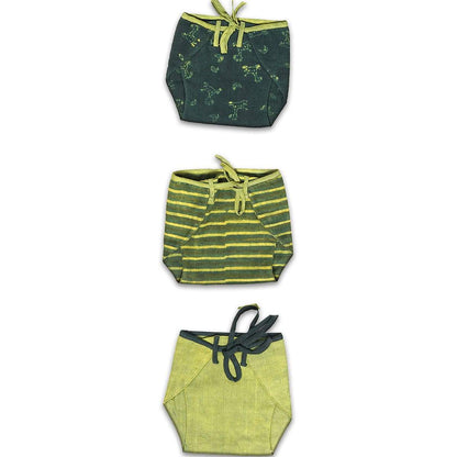 Unisex Classic Jhabla Set Of 3 Green | Verified Sustainable by Brown Living™