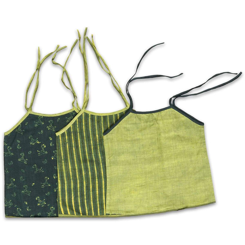 Buy Unisex Classic Jhabla Set Of 3 Green | Shop Verified Sustainable Products on Brown Living