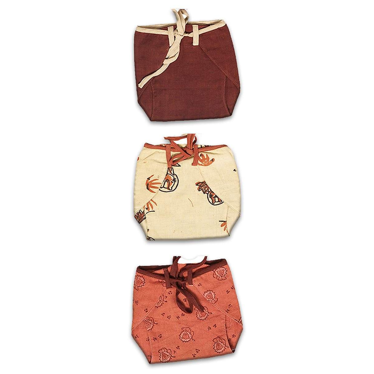 Unisex Classic Jhabla Set Of 3 Maroon | Verified Sustainable by Brown Living™