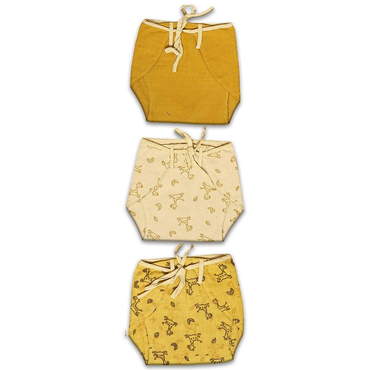 Unisex Classic Jhabla Set Of 3 Yellow | Verified Sustainable by Brown Living™