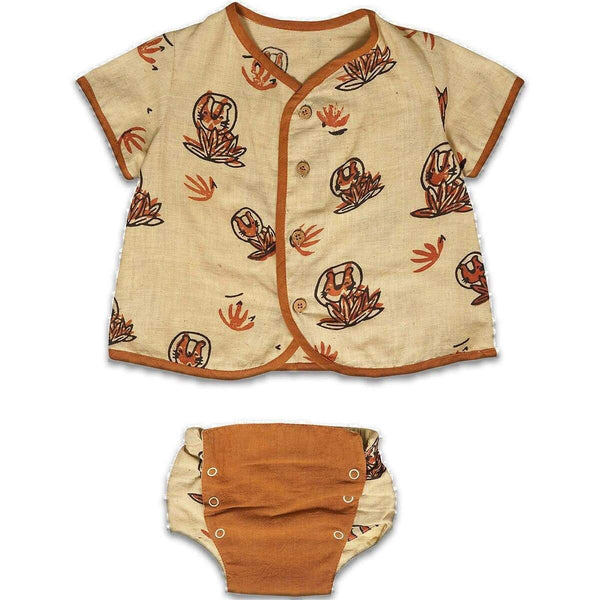 Buy Unisex Omay Jhabla Set | Shop Verified Sustainable Kids Daywear Sets on Brown Living™
